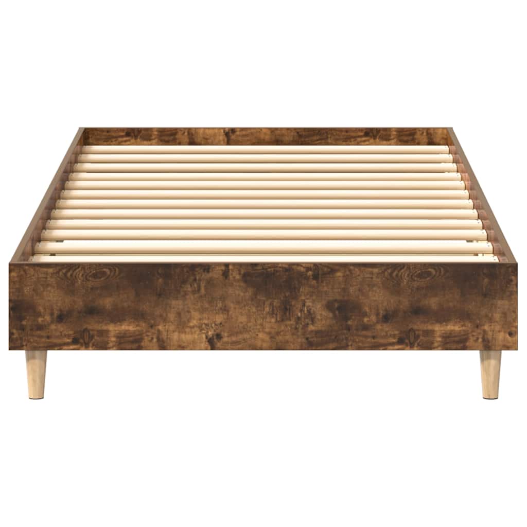 Bed Frame No Mattress Smoked Oak 90x200 cm Engineered Wood